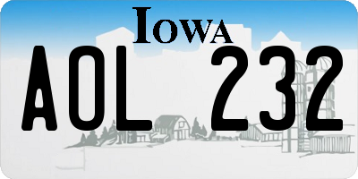 IA license plate AOL232