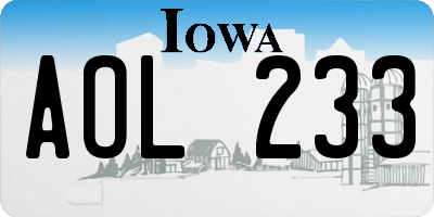 IA license plate AOL233