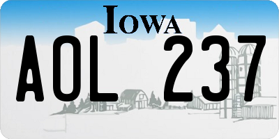 IA license plate AOL237