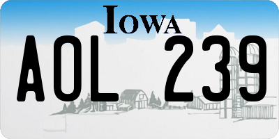 IA license plate AOL239