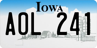 IA license plate AOL241