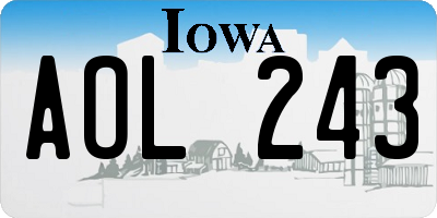 IA license plate AOL243