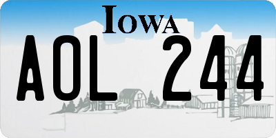 IA license plate AOL244
