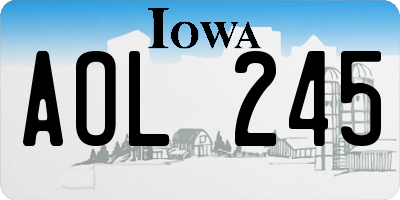IA license plate AOL245