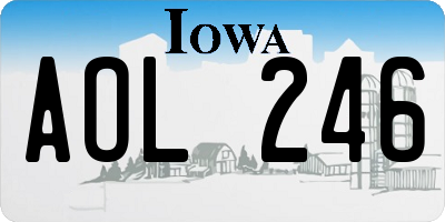 IA license plate AOL246