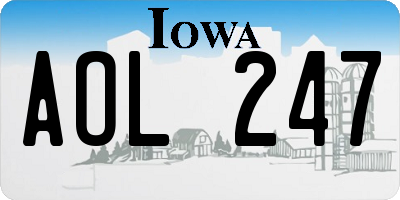 IA license plate AOL247