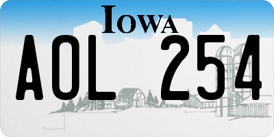 IA license plate AOL254