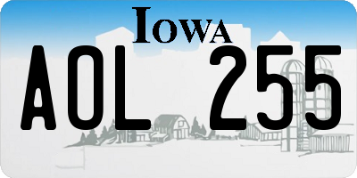 IA license plate AOL255