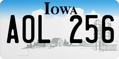 IA license plate AOL256