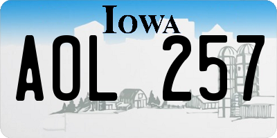 IA license plate AOL257