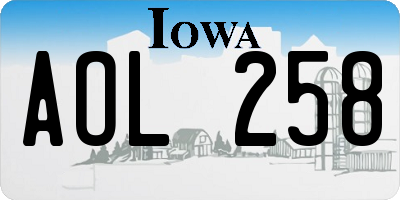 IA license plate AOL258