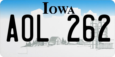 IA license plate AOL262