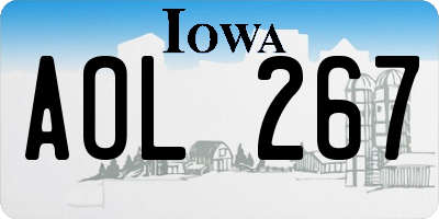 IA license plate AOL267
