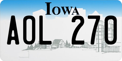 IA license plate AOL270