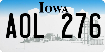 IA license plate AOL276