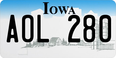 IA license plate AOL280