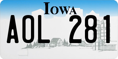 IA license plate AOL281