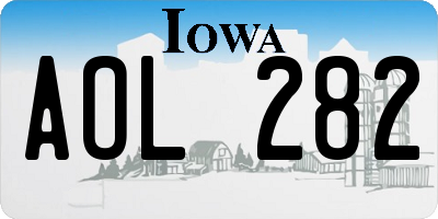 IA license plate AOL282
