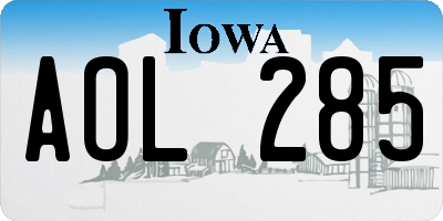 IA license plate AOL285
