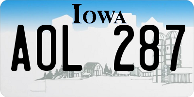 IA license plate AOL287