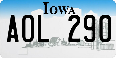 IA license plate AOL290