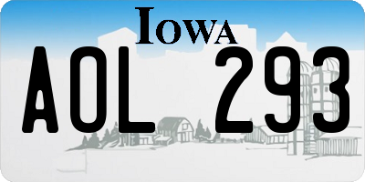 IA license plate AOL293