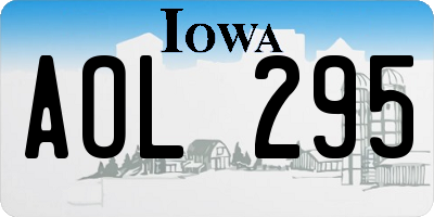 IA license plate AOL295