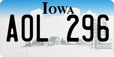 IA license plate AOL296