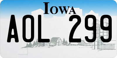 IA license plate AOL299