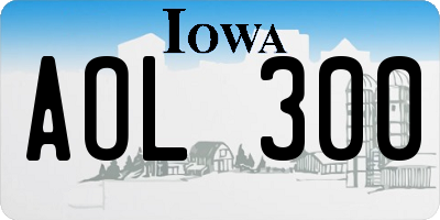 IA license plate AOL300