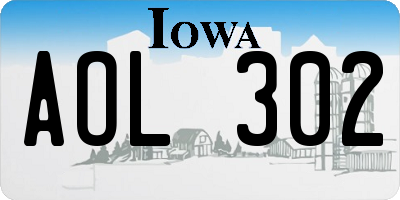 IA license plate AOL302