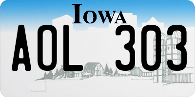 IA license plate AOL303