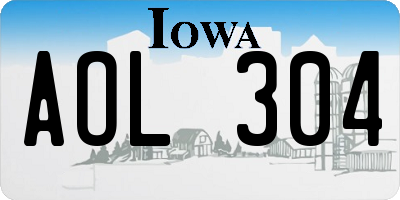 IA license plate AOL304