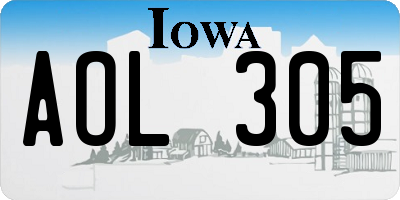 IA license plate AOL305