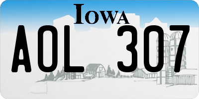 IA license plate AOL307