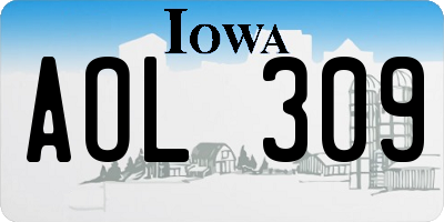 IA license plate AOL309