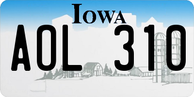 IA license plate AOL310