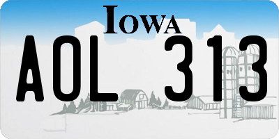 IA license plate AOL313
