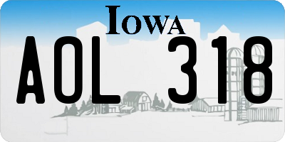IA license plate AOL318