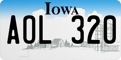 IA license plate AOL320