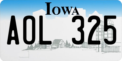 IA license plate AOL325
