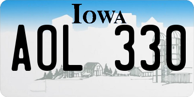 IA license plate AOL330