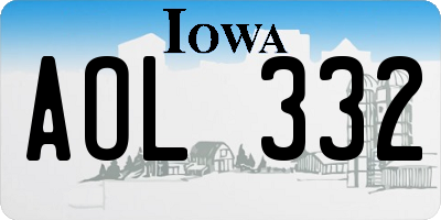 IA license plate AOL332