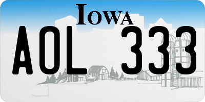 IA license plate AOL333