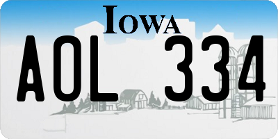 IA license plate AOL334