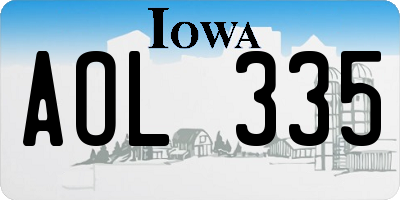 IA license plate AOL335