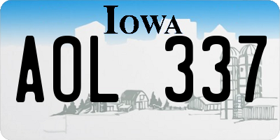 IA license plate AOL337