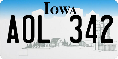 IA license plate AOL342