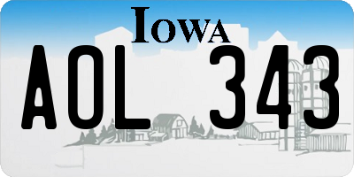IA license plate AOL343