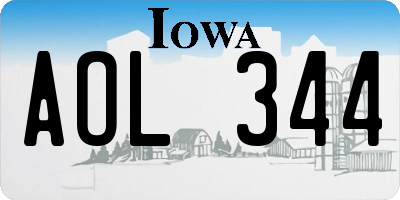 IA license plate AOL344
